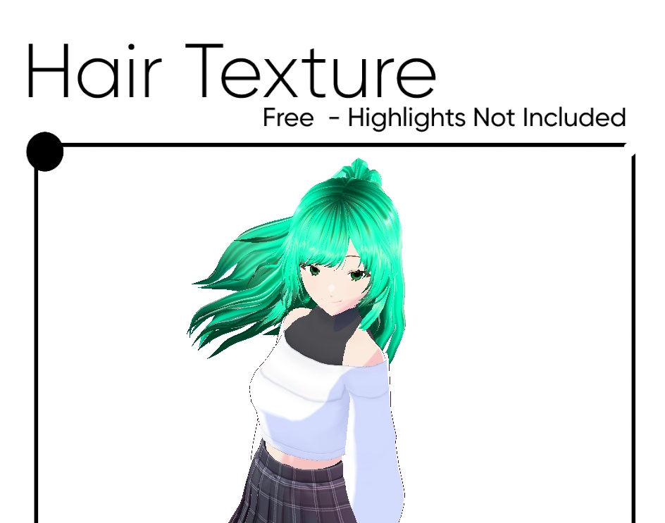 [Free] Green Hair Color Texture Asset - 【無料】緑の髪色テクスチャアセット