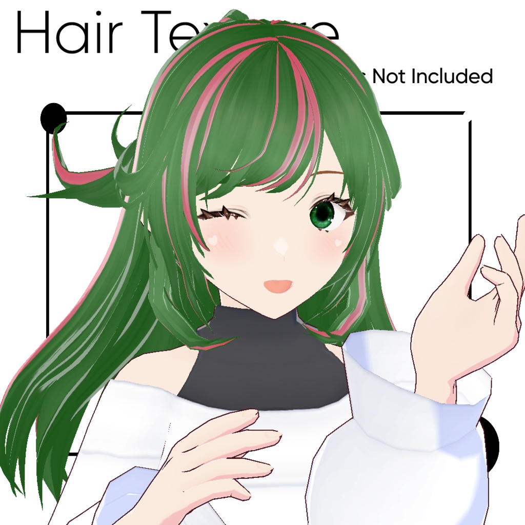 [Free] Green Hair Color Texture With Pink Streaks - [無料] ピンクの縞模様の緑のヘアカラー テクスチャ