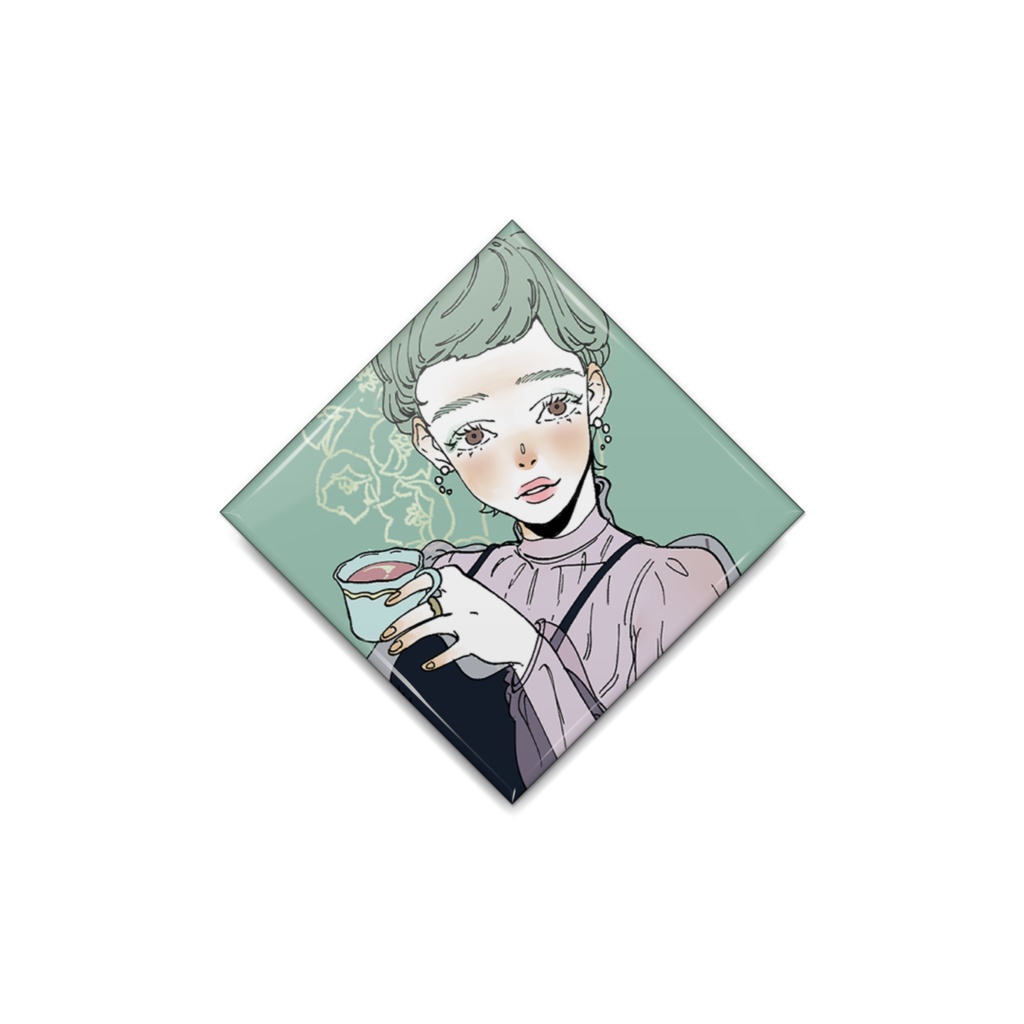 【缶バッジ】鈴蘭（ひし型）