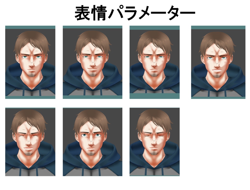 PMC風VRoidアバター「David」セット 筋肉差分付き .VRM&.vroid