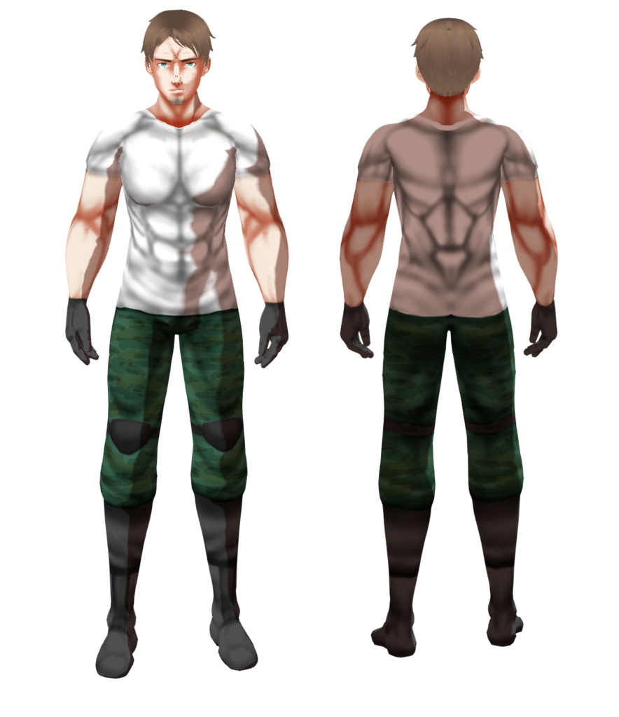 PMC風VRoidアバター「David」セット 筋肉差分付き .VRM&.vroid