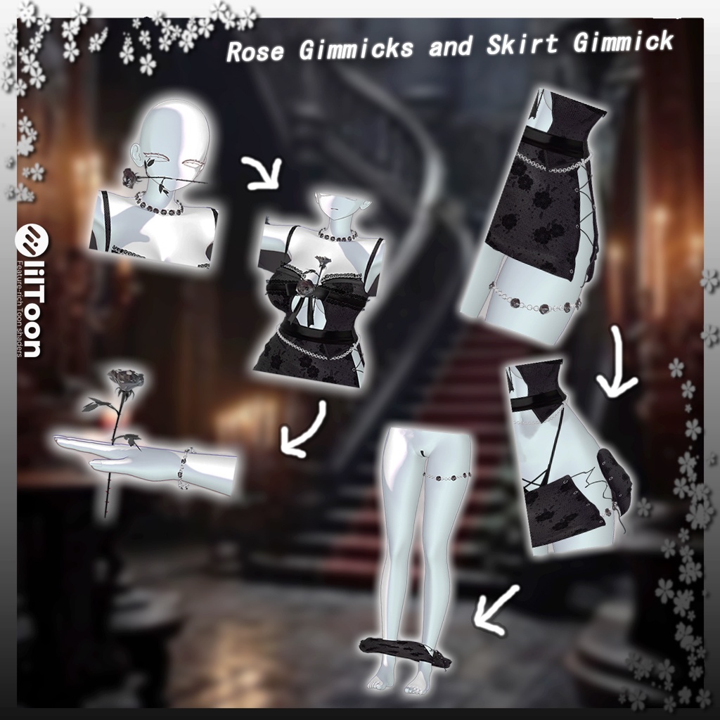 7アバター対応【𝐑𝐨𝐬𝐞 𝐁𝐞𝐥𝐨𝐧𝐠𝐬𝐢𝐞】-【ギミック】 🖤【ハロウィンセール】 Halloween Sale 30–40% Off ✦ Limited Time Only