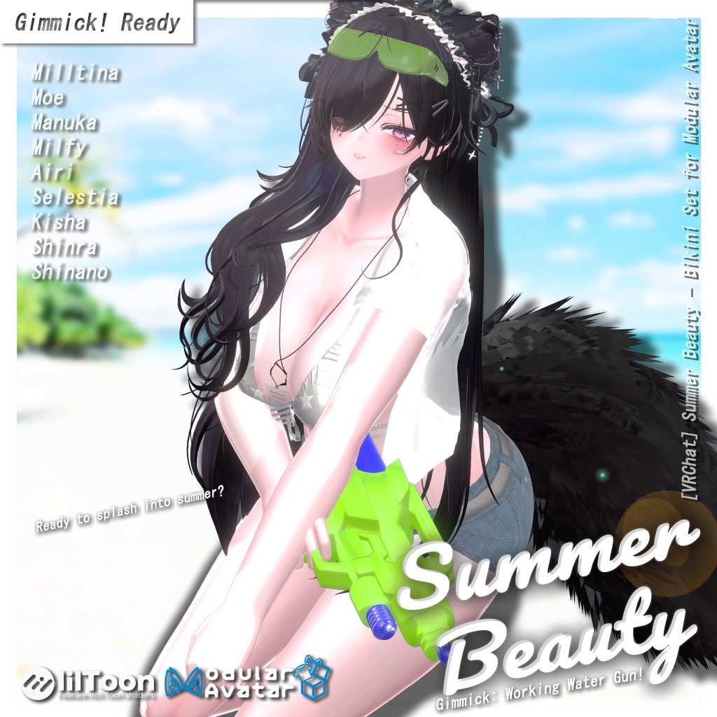 【Sales】9アバター対応 𝐒𝐮𝐦𝐦𝐞𝐫 𝐁𝐞𝐚𝐮𝐭𝐲: 𝐒𝐞𝐚𝐬𝐢𝐝𝐞 𝐖𝐡𝐢𝐬𝐩𝐞𝐫 🌊🍃 【ギミック】