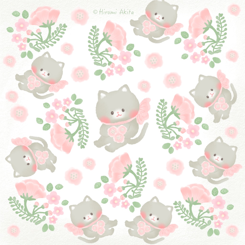 ふわふわ花ねこ