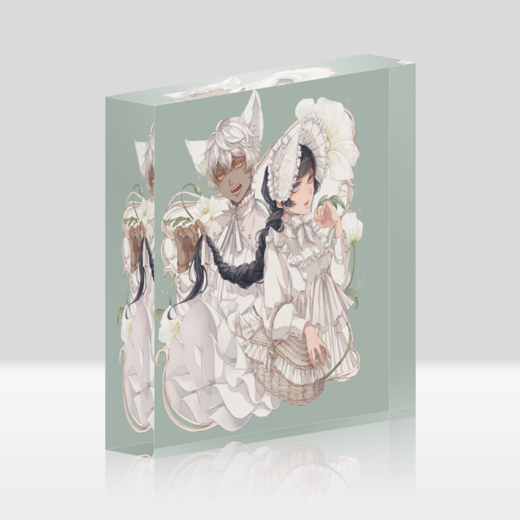 『白ずきんちゃんとオオカミさん』アクリルブロック（2色展開）