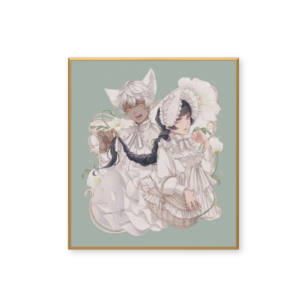 『白ずきんちゃんとオオカミさん』ミニ色紙(2色展開)