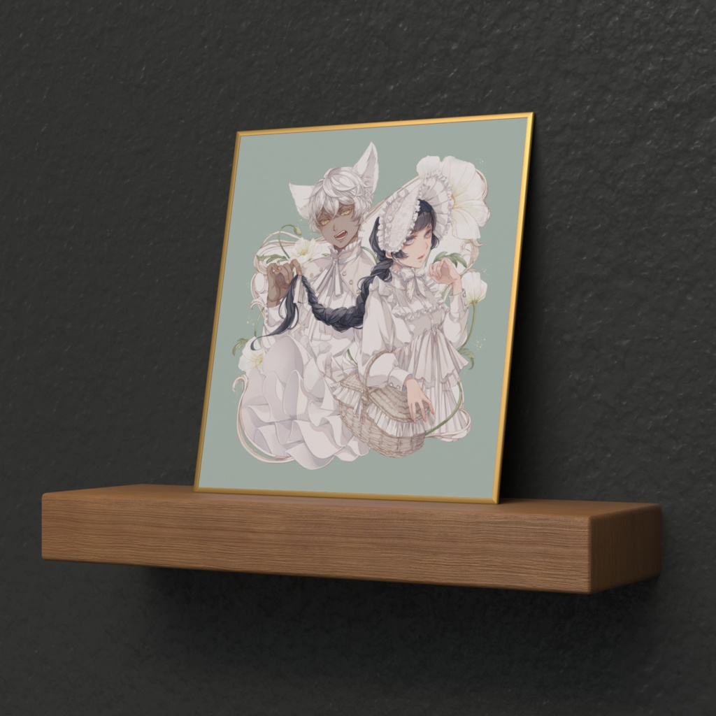 『白ずきんちゃんとオオカミさん』ミニ色紙(2色展開)