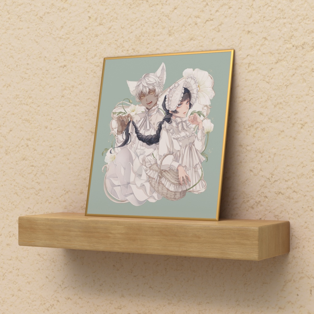 『白ずきんちゃんとオオカミさん』ミニ色紙(2色展開)