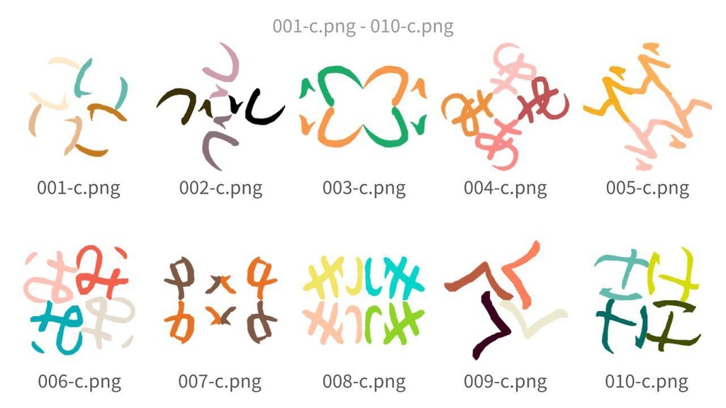 抽象曲線パターン素材集vol.1 Abstract Curve Pattern Assets