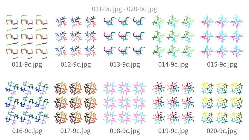 抽象曲線パターン素材集vol.2 Abstract Curve Pattern Assets