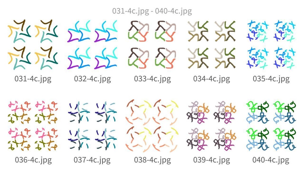 抽象曲線パターン素材集vol.4 Abstract Curve Pattern Assets