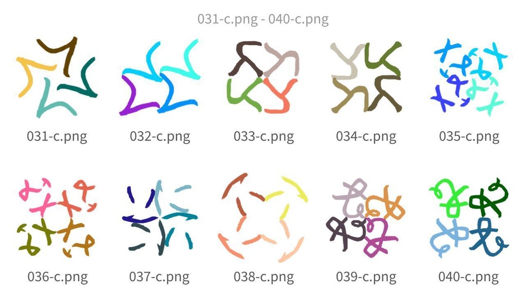 抽象曲線パターン素材集vol.4 Abstract Curve Pattern Assets