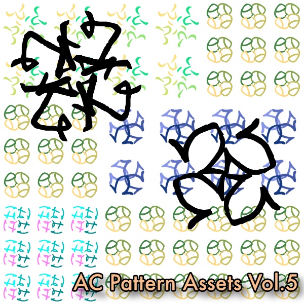 抽象曲線パターン素材集Vol.1〜5 Abstract Curve Pattern Assets Bundle
