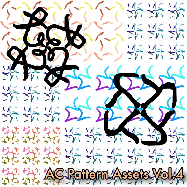 抽象曲線パターン素材集Vol.1〜5 Abstract Curve Pattern Assets Bundle
