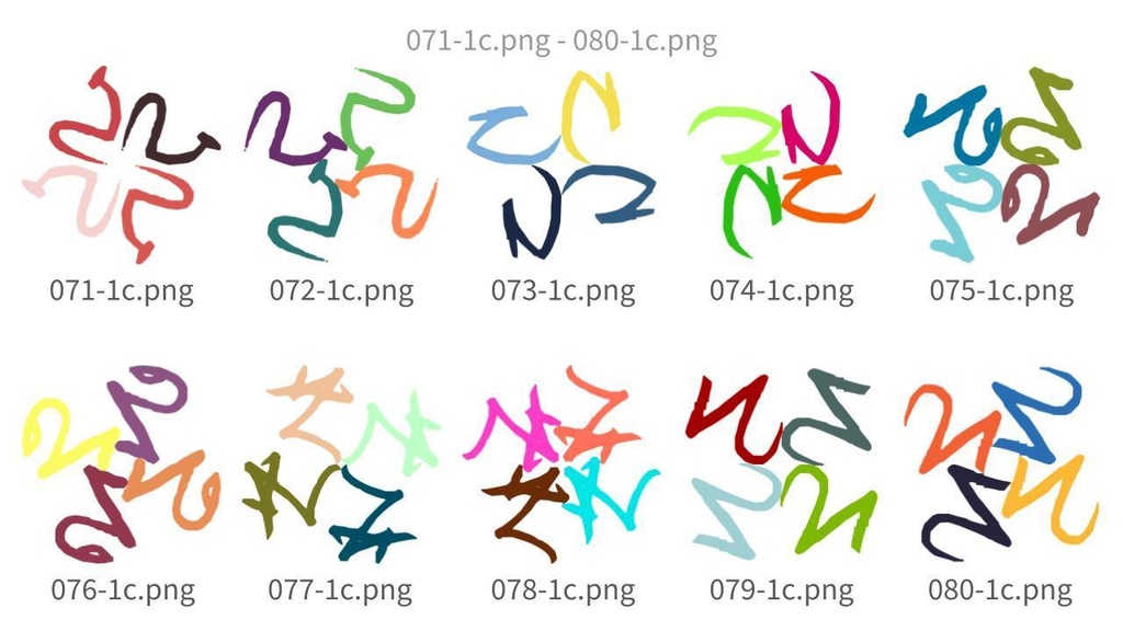 抽象曲線パターン素材集vol.8 Abstract Curve Pattern Assets