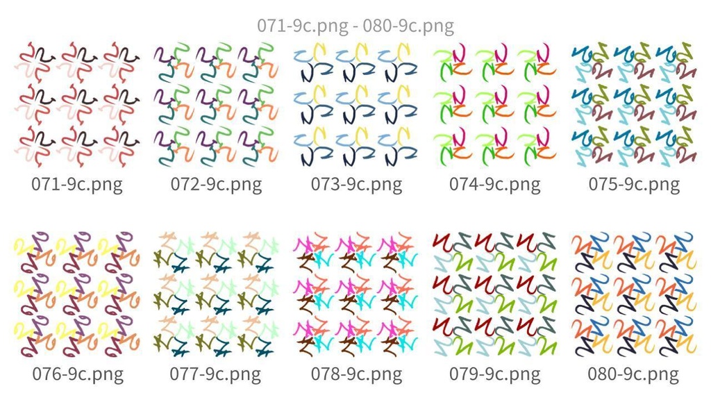 抽象曲線パターン素材集vol.8 Abstract Curve Pattern Assets