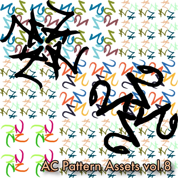 抽象曲線パターン素材集vol.8 Abstract Curve Pattern Assets