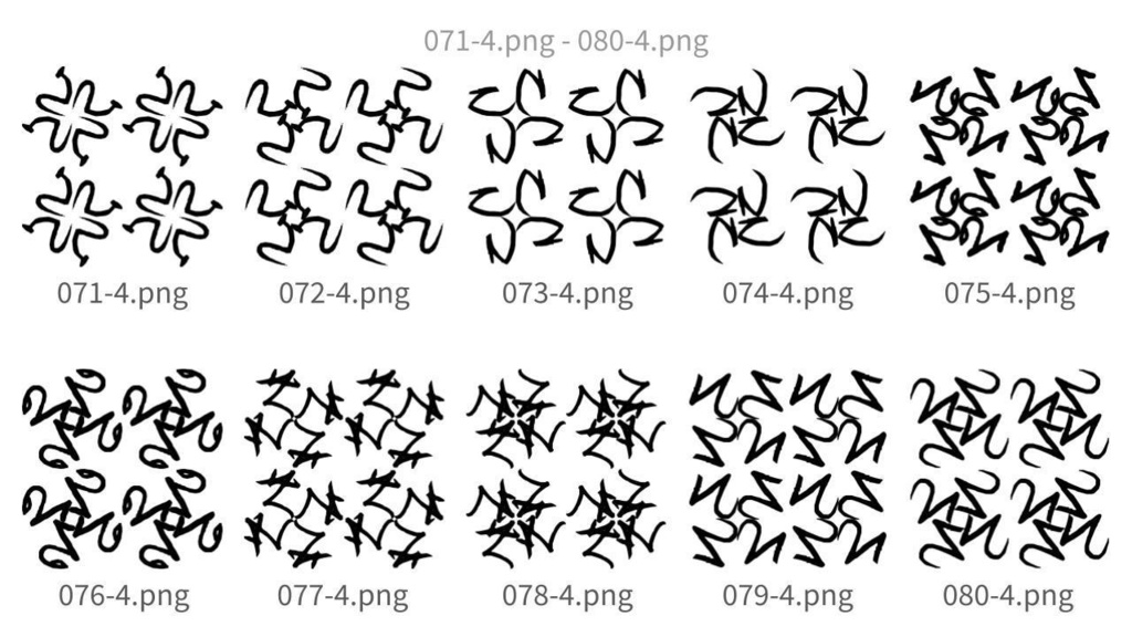抽象曲線パターン素材集vol.8 Abstract Curve Pattern Assets