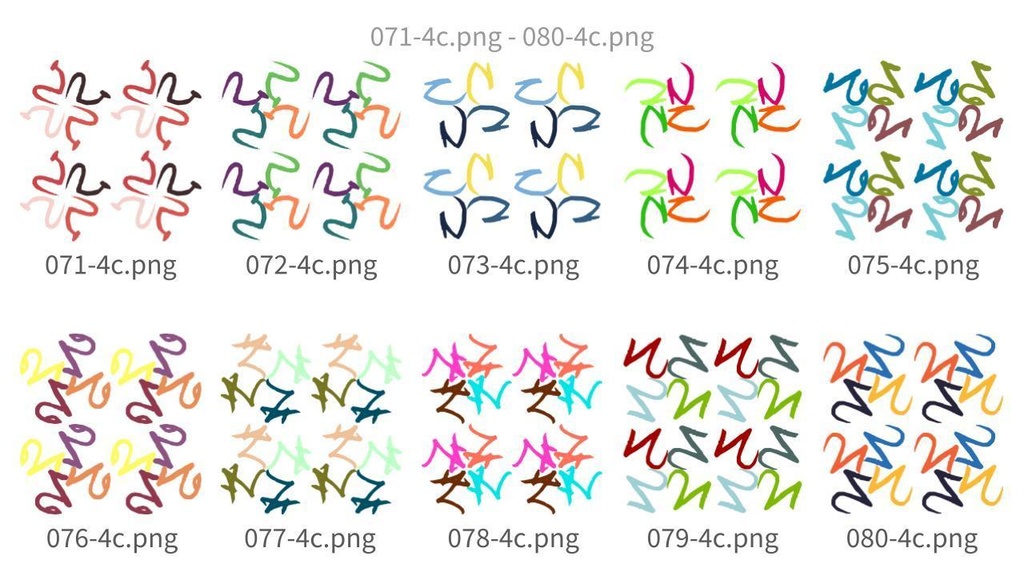抽象曲線パターン素材集vol.8 Abstract Curve Pattern Assets