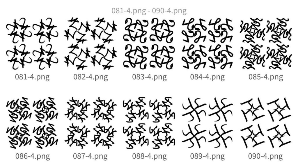 抽象曲線パターン素材集vol.9 Abstract Curve Pattern Assets