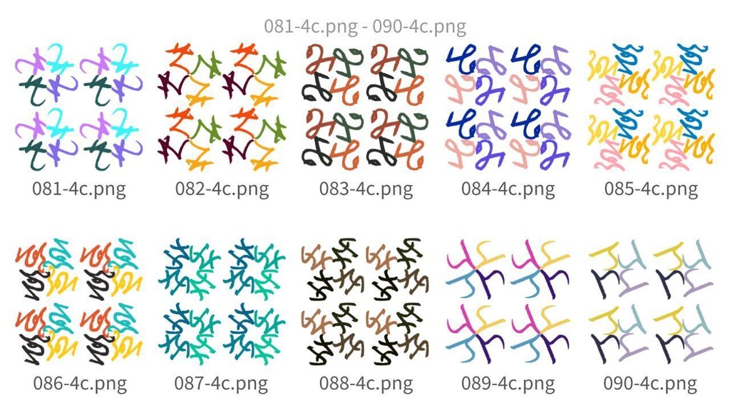 抽象曲線パターン素材集vol.9 Abstract Curve Pattern Assets