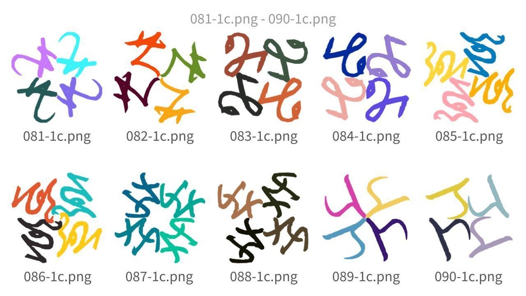 抽象曲線パターン素材集vol.9 Abstract Curve Pattern Assets