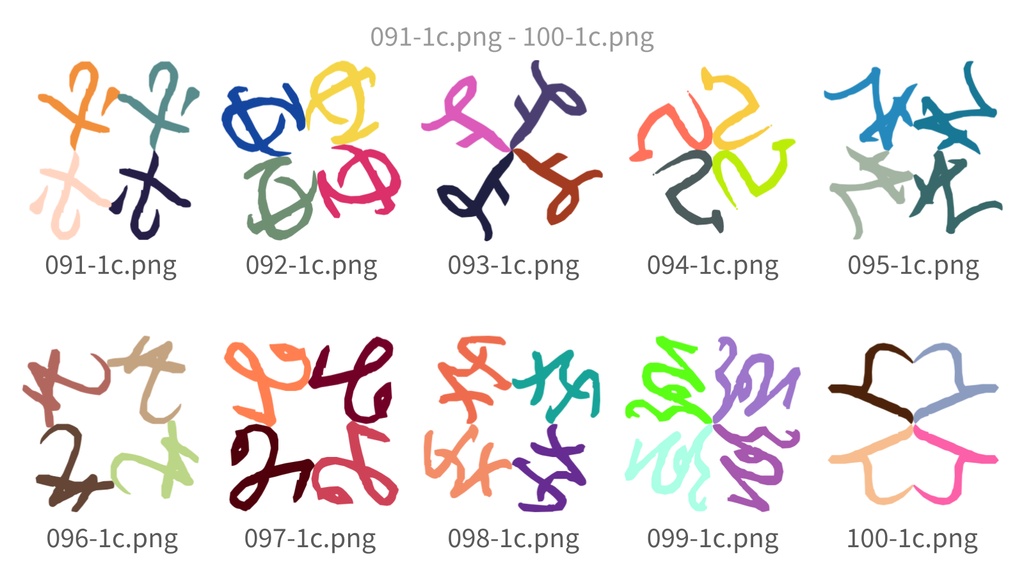 抽象曲線パターン素材集vol.10 Abstract Curve Pattern Assets