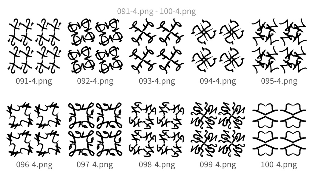 抽象曲線パターン素材集vol.10 Abstract Curve Pattern Assets