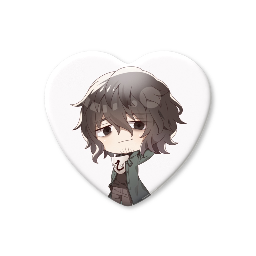 三駄乙ちびキャラハート缶バッジ01