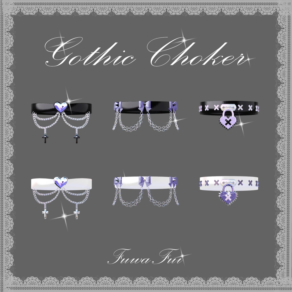 「Gothic Choker」Black&White (PB)