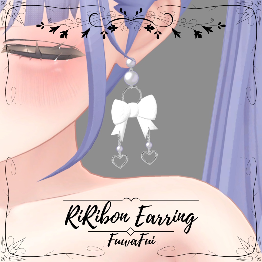 「RiRibon Earring」6アバター対応 (PB)