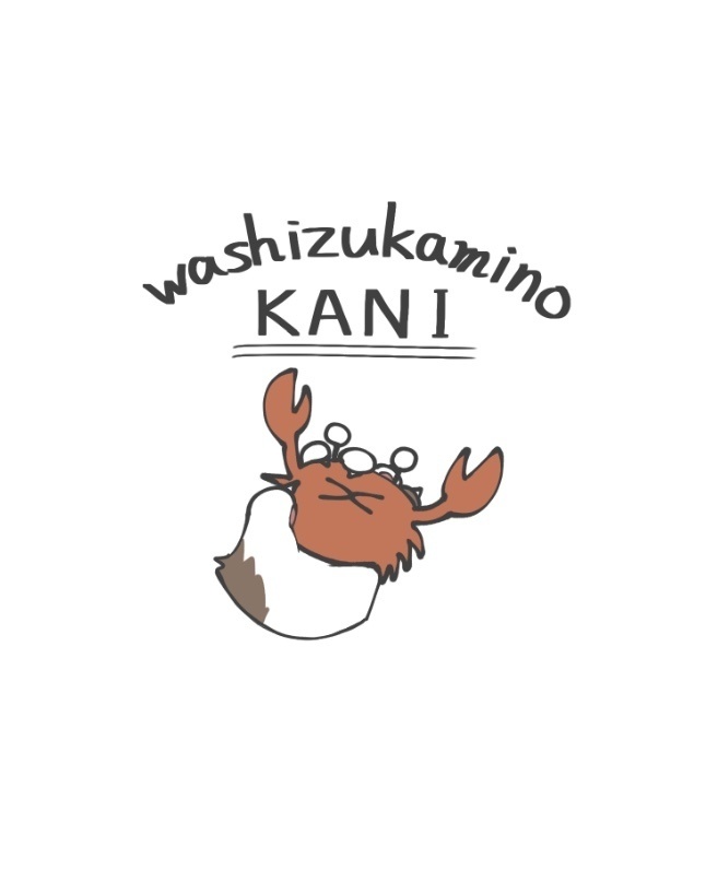 サマーなバックプリント猫Tシャツ〜胸元にカニを添えて〜