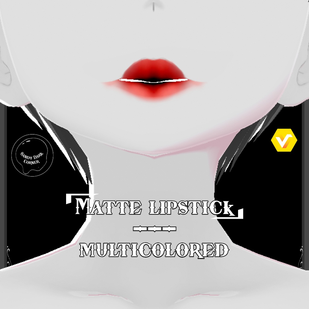 Matte lipstick --- multicolored --- VRoid texture