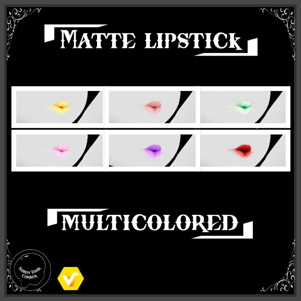Matte lipstick --- multicolored --- VRoid texture