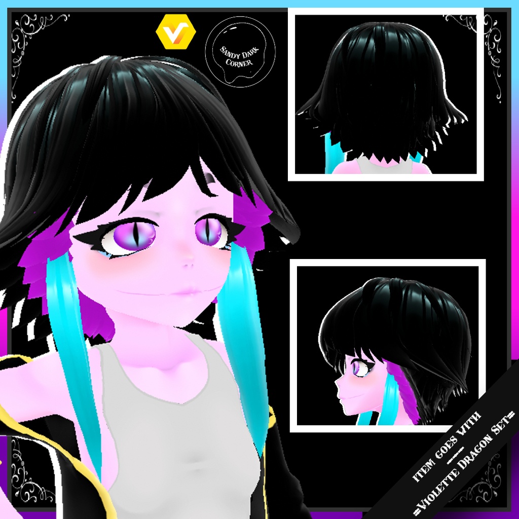 Short Hair --- Long Side Bangs --- VRoid hair