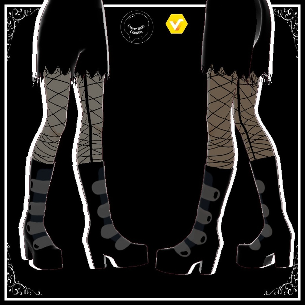 2D Goth Girl --- VRoid model Vtuber model 3D model