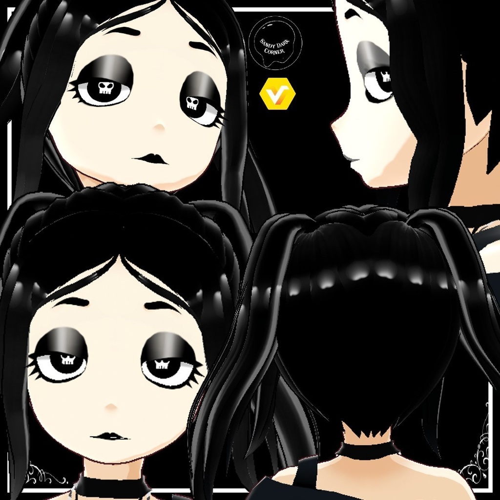 2D Goth Girl --- VRoid model Vtuber model 3D model