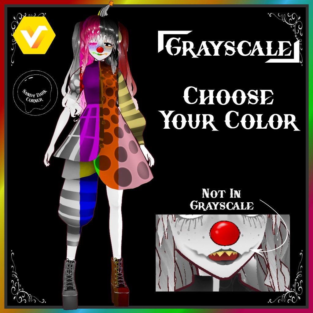 Colorée Clown --- VRoid model Vtuber model 3D model