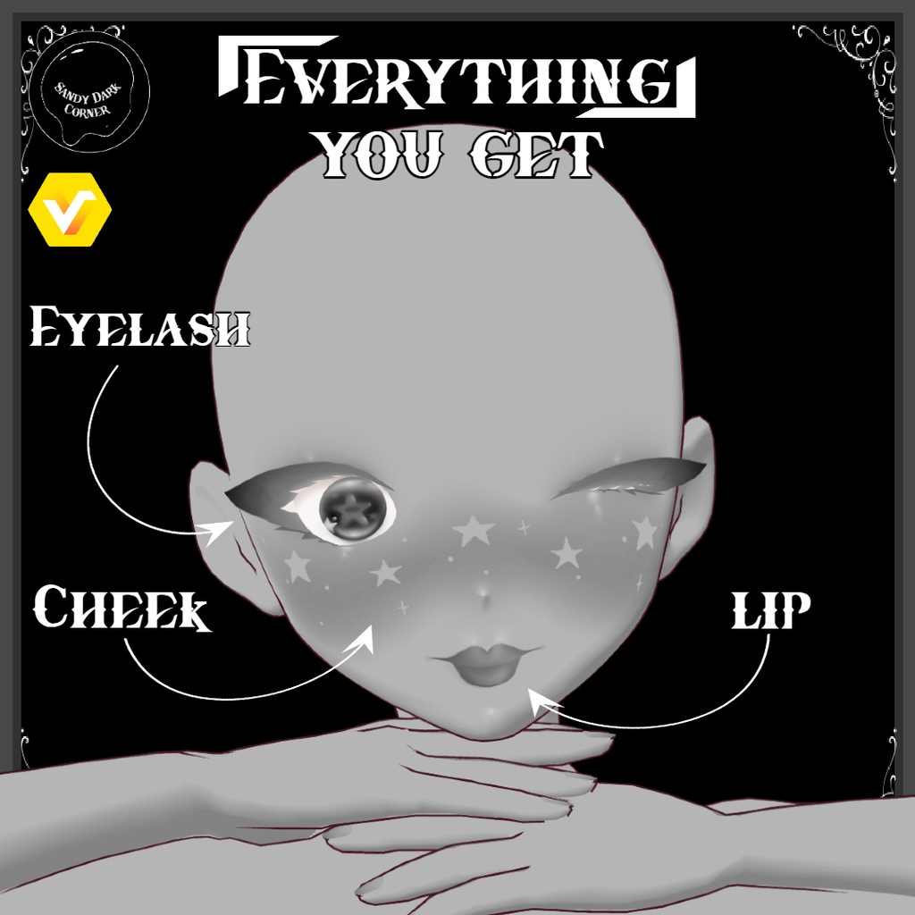 Starlight Makeup --- 3 items --- Vroid Studios textures