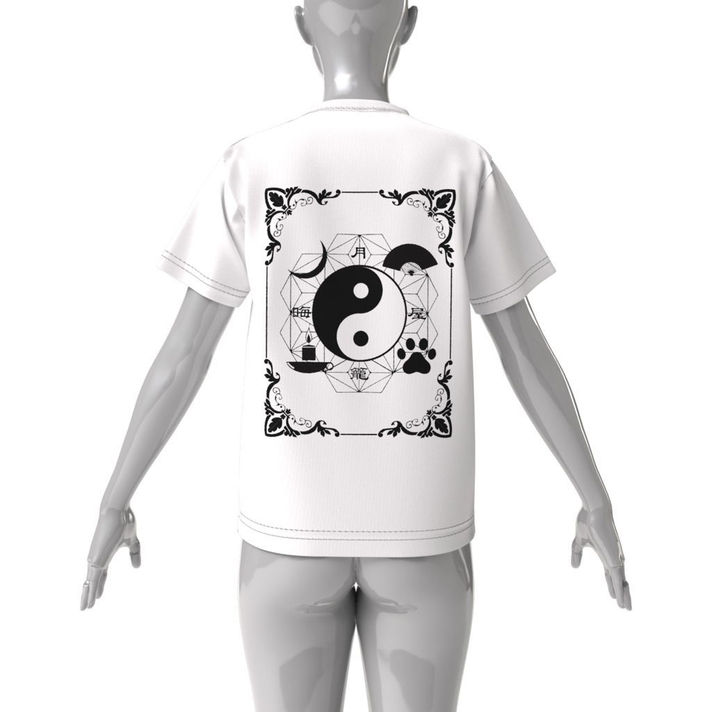 印章半袖襯衣(白)