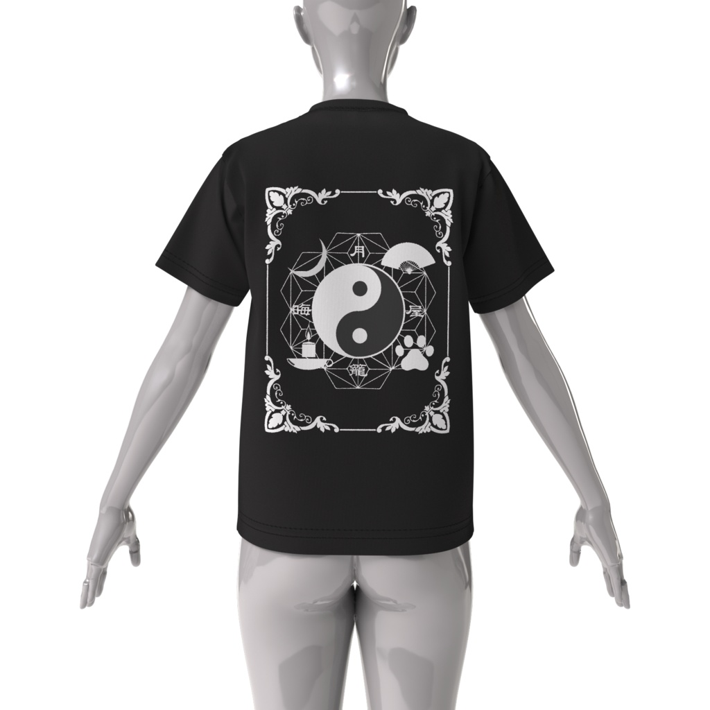 印章半袖襯衣(黒)