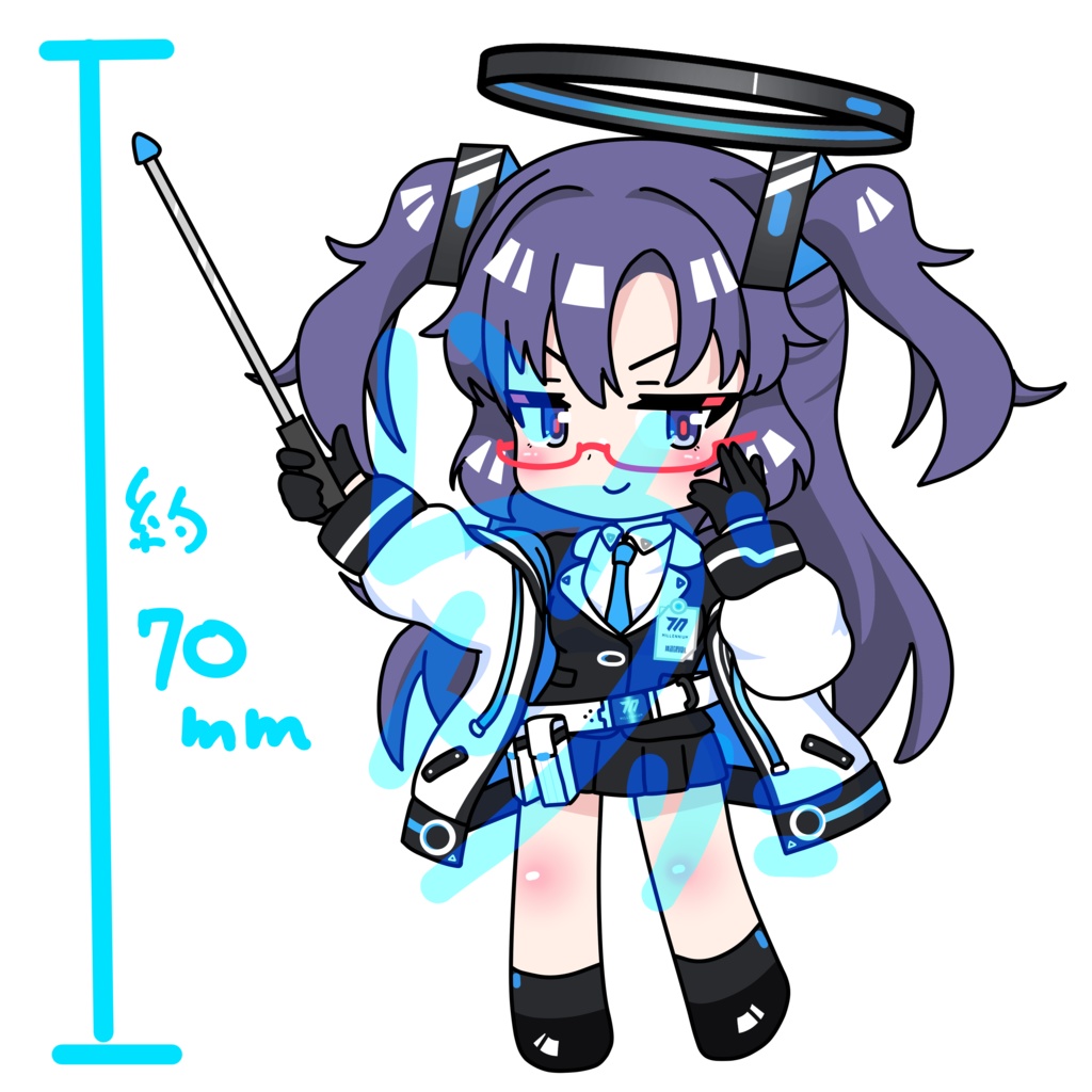 めがねユウカ（SDアクリルキーホルダー）