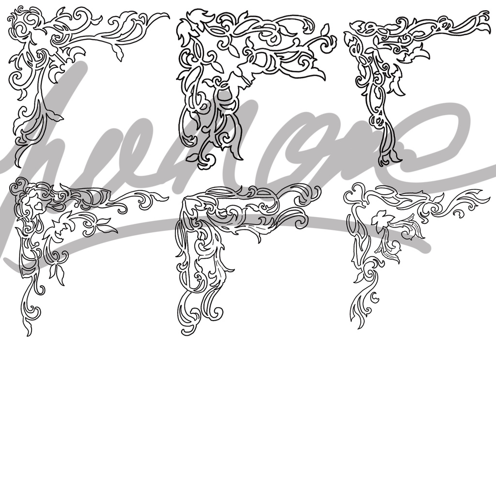 ヨーロッパ風　ワク素材　PNG 2