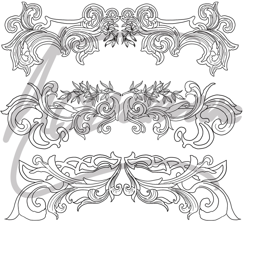 ヨーロッパ風　ワク素材　PNG 3