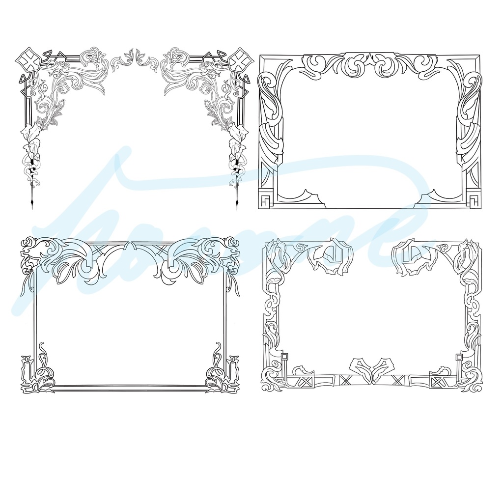 ワク　アンティーク風　4種セット