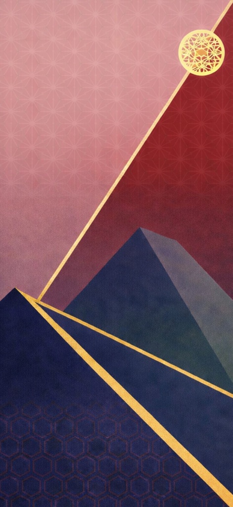 稜線 四季・秋|Ridgeline Seasons – Autumn Japanese Minimal Phone Wallpaper