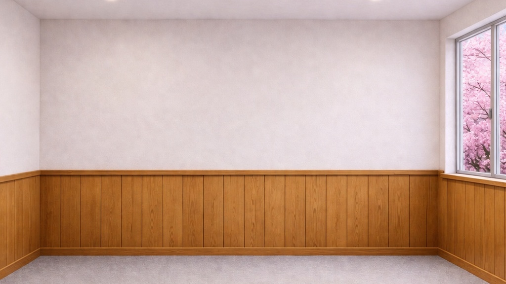 Zoom背景|桜の窓の部屋 – Aoya Window Seasons 01 (Cherry Blossom Window Room)