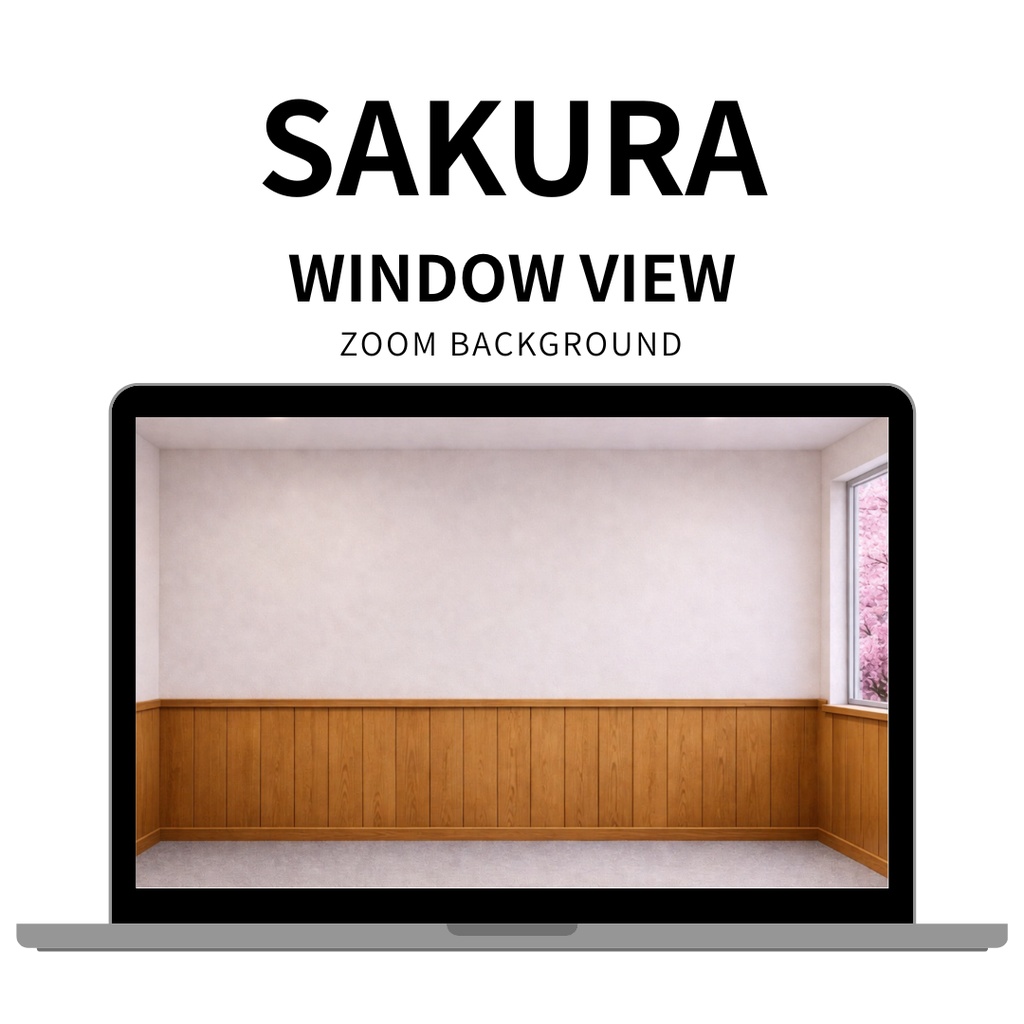 Zoom背景｜桜の窓の部屋 – Aoya Window Seasons 01 (Cherry Blossom Window Room)