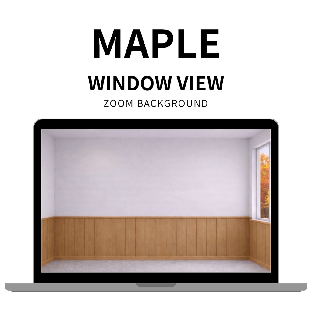Zoom背景｜紅葉の窓の部屋 – Aoya Window Seasons 03 (Autumn Maple Window Room)