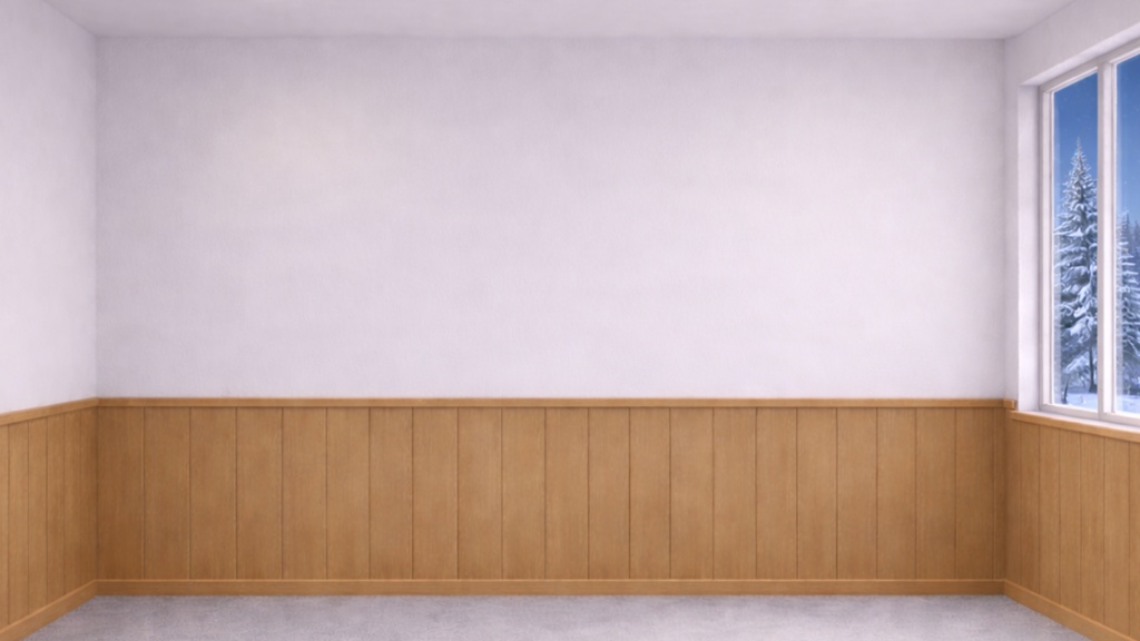 Zoom背景|雪の窓の部屋 – Aoya Window Seasons 04 (Snow Window Room)